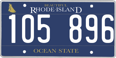 RI license plate 105896
