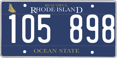 RI license plate 105898