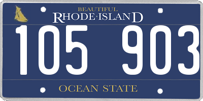 RI license plate 105903