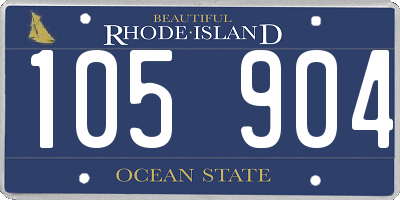 RI license plate 105904