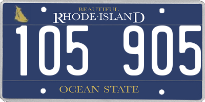 RI license plate 105905
