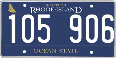 RI license plate 105906