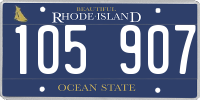 RI license plate 105907