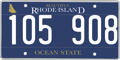 RI license plate 105908