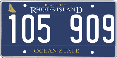 RI license plate 105909