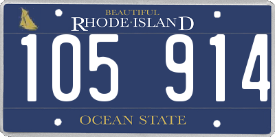 RI license plate 105914