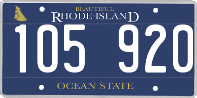RI license plate 105920
