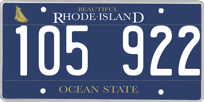 RI license plate 105922