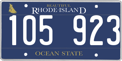 RI license plate 105923