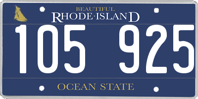 RI license plate 105925