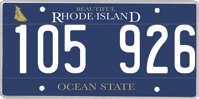 RI license plate 105926