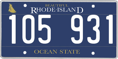RI license plate 105931