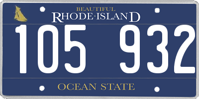 RI license plate 105932