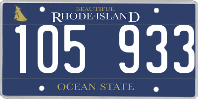 RI license plate 105933