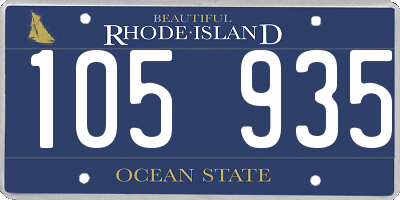RI license plate 105935