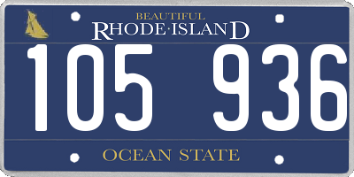 RI license plate 105936