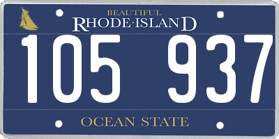 RI license plate 105937