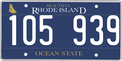 RI license plate 105939