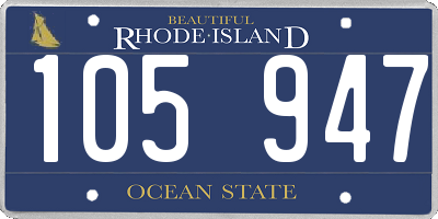 RI license plate 105947