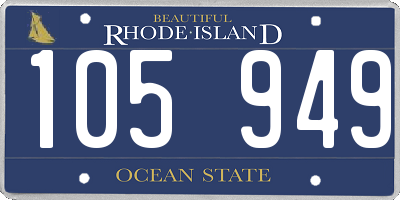 RI license plate 105949