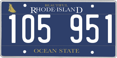 RI license plate 105951