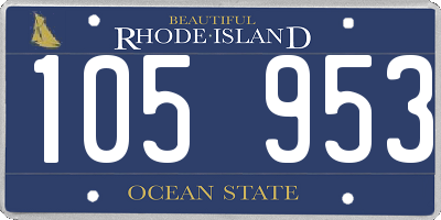 RI license plate 105953