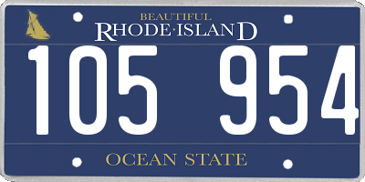 RI license plate 105954