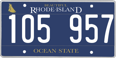 RI license plate 105957