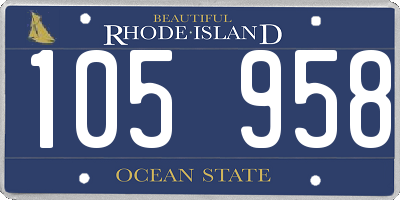 RI license plate 105958