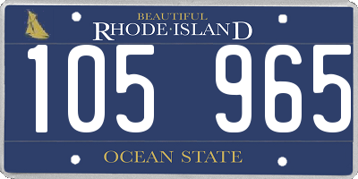 RI license plate 105965