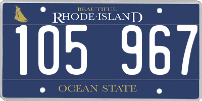 RI license plate 105967
