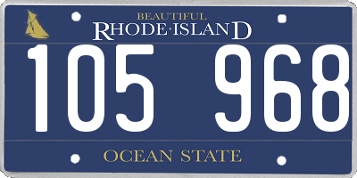 RI license plate 105968