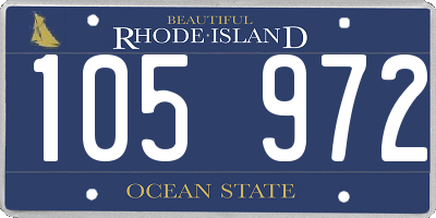 RI license plate 105972