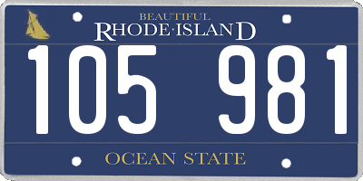 RI license plate 105981