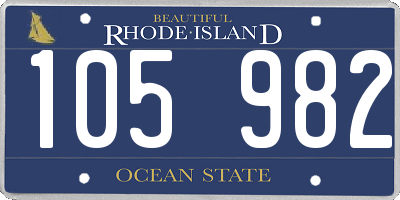 RI license plate 105982