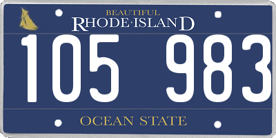 RI license plate 105983