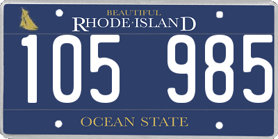RI license plate 105985