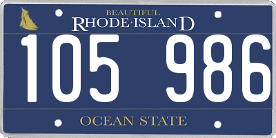 RI license plate 105986