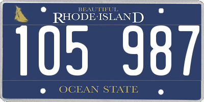 RI license plate 105987