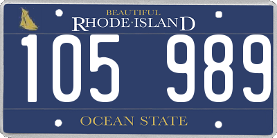 RI license plate 105989