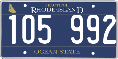 RI license plate 105992
