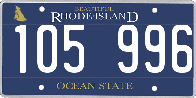 RI license plate 105996