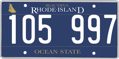 RI license plate 105997