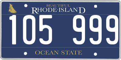 RI license plate 105999