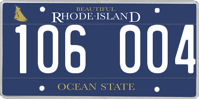 RI license plate 106004