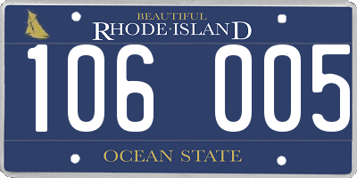 RI license plate 106005