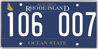 RI license plate 106007