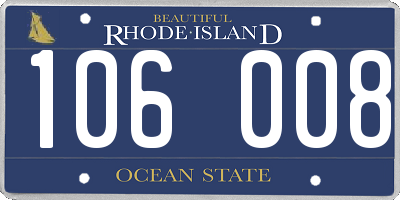 RI license plate 106008