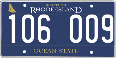 RI license plate 106009