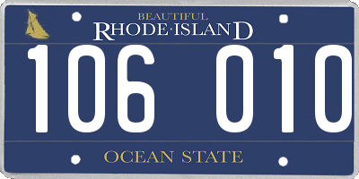 RI license plate 106010